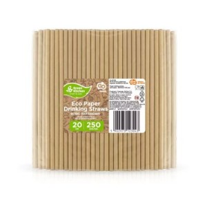 Paper straws GODAN Kraft, D 0.6cm, L 20 cm, 250 pcs